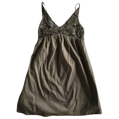 Pre-owned Antik Batik Mini Dress In Khaki