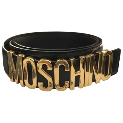 Pre-owned Moschino Leather Belt In Black