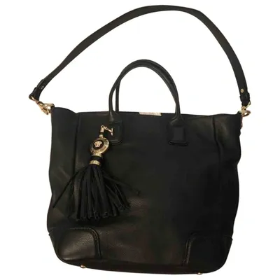 Pre-owned Versace Leather Handbag In Black