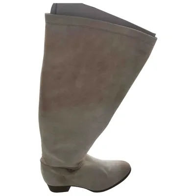 Pre-owned Santoni Boots In Beige