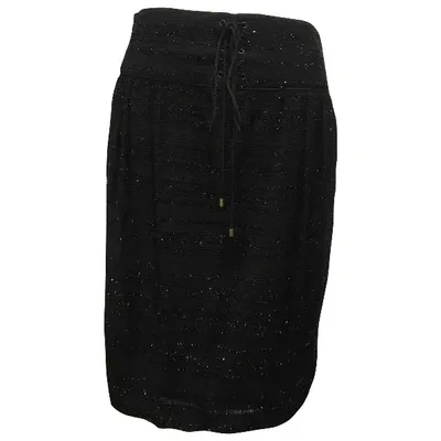 Pre-owned Badgley Mischka Silk Mid-length Skirt In Black