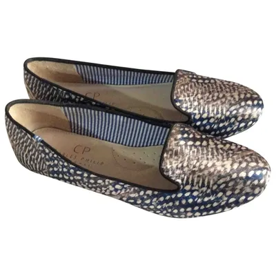 Pre-owned Charles Philip Cloth Ballet Flats In Blue