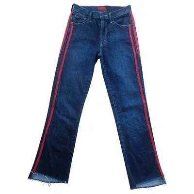 Pre-owned Mother Mstraight Jeans In Blue