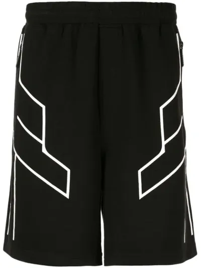 Blackbarrett Graphic-print Track Shorts In Black