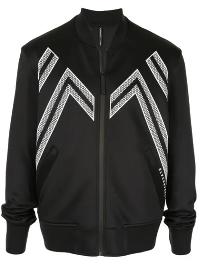 Blackbarrett Zig-zag Print Bomber Jacket In Black