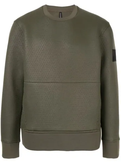 Blackbarrett Panelled Logo Patch Sweatshirt In Green