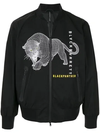 Blackbarrett Panther Print Bomber Jacket In Black