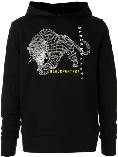 Blackbarrett Panther Print Hoodie In Black