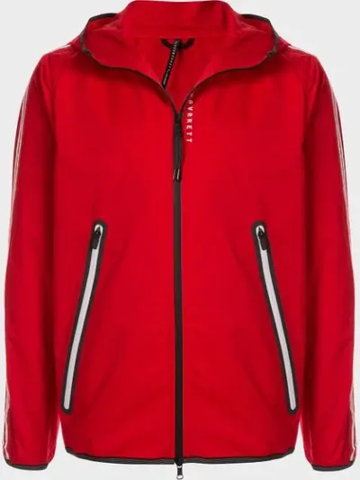 Blackbarrett Side Stripe Textured Windbreaker Jacket In Red