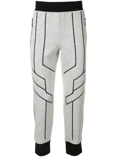 Blackbarrett Geometric Trim Track Pants In Grey