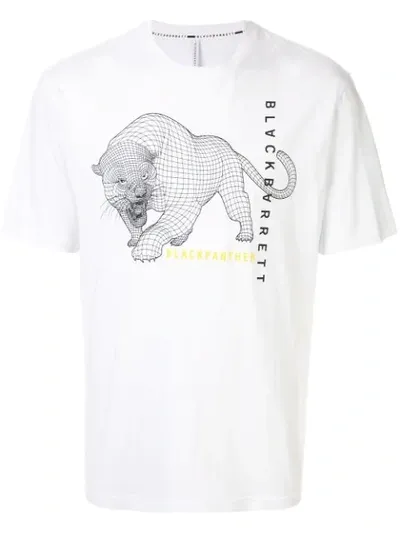 Blackbarrett Panther Print T-shirt In White