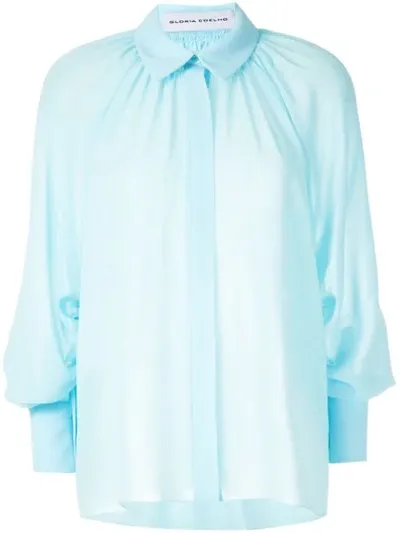 Gloria Coelho Pleated Shirt In Blue