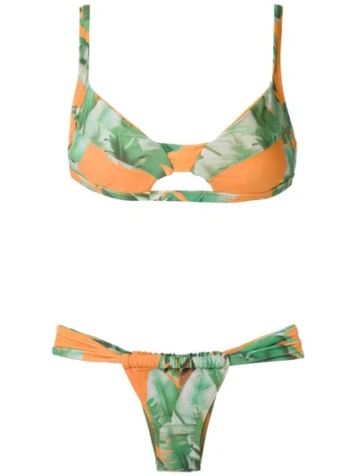 Amir Slama Printed Bkini Set In Green