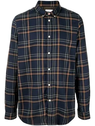 Ps By Paul Smith Checked Print Long Sleeve Shirt In Blue