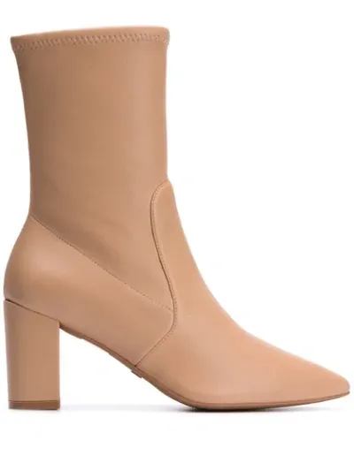 Stuart Weitzman Sock Ankle Boots In Neutrals