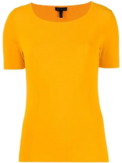 Escada Jersey Short-sleeve Top In Yellow