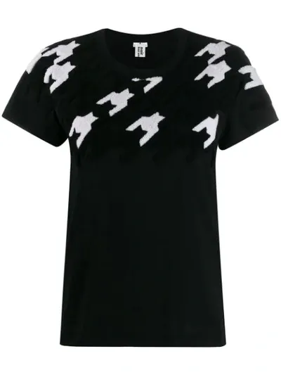 Comme Des Garçons Two-tone Geometric Patchwork T-shirt In Black