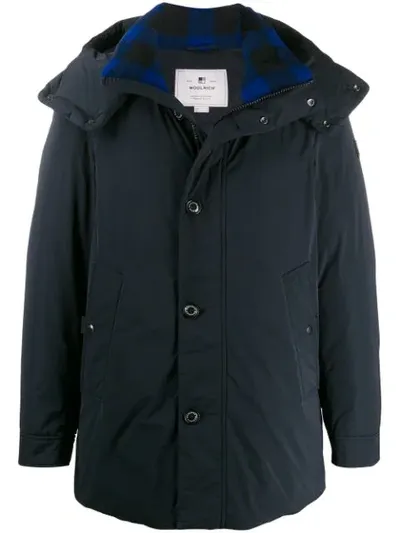 Woolrich Hooded Parka In Blue