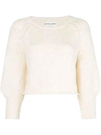 Apiece Apart Cropped-strickpullover In White