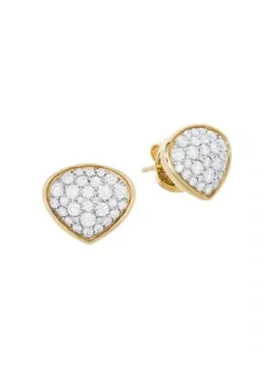 Marina B 18k Yellow Gold Trisola Diamond Stud Earrings