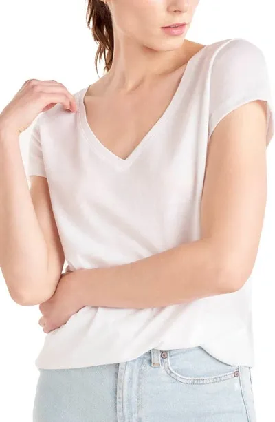 Splendid Recycled Blend V-neck T-shirt In White