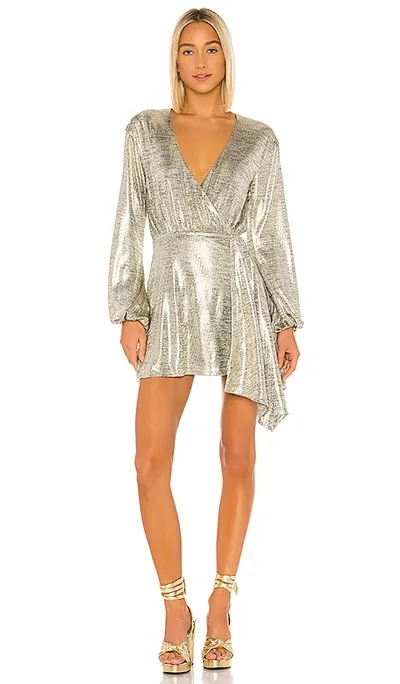 House Of Harlow 1960 X Revolve Aniela Mini Dress In Pewter