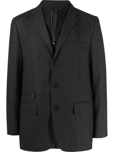 Corneliani Hybrid Single-breasted Blazer In Grey