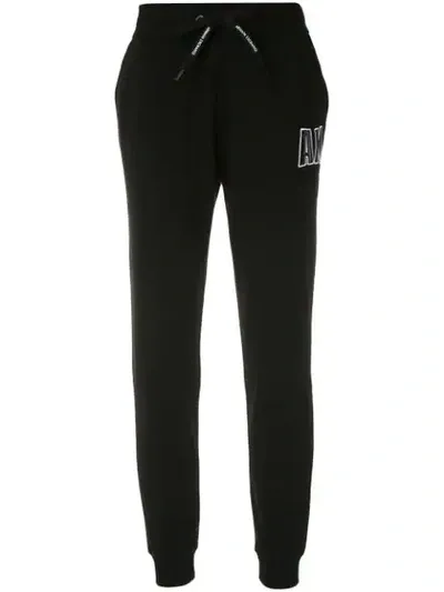 Armani Exchange Logo Patch Track Pants In Black