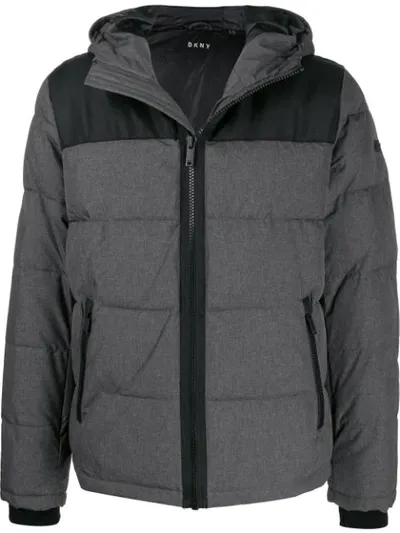 Dkny Hooded Padded Jacket In Grey