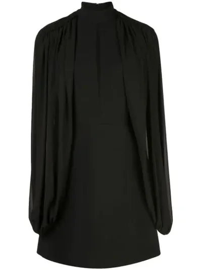 Giamba Cape-sleeve Cut-out Dress In Black