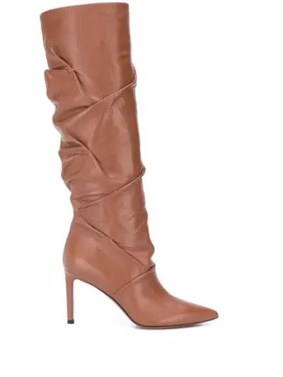 L'autre Chose Foldover Style Stiletto Boots In Brown