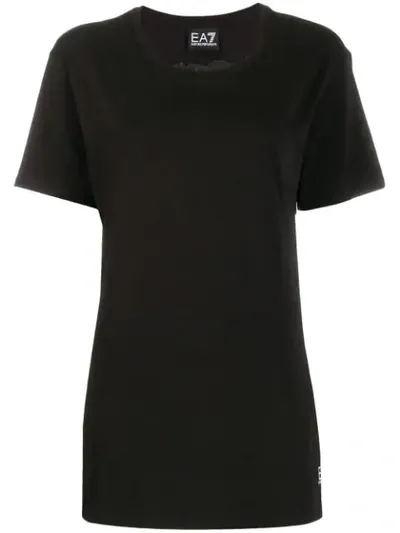 Ea7 Logo Cutout T-shirt In Black