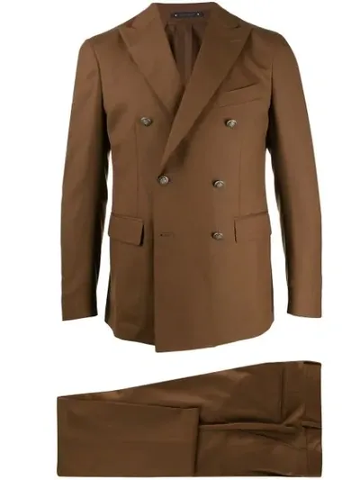 Bagnoli Sartoria Napoli Double-breasted Two Piece Suit In Brown