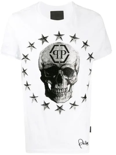 Philipp Plein Star And Skull Print T-shirt In White