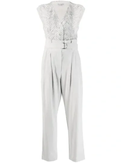 Brunello Cucinelli Sequin Appliqué Jumpsuit In Grey