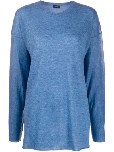 Joseph Oversized Crew Neck Jumper In Blue