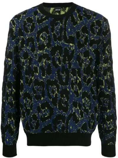 Just Cavalli Leopard-print Jumper In Black