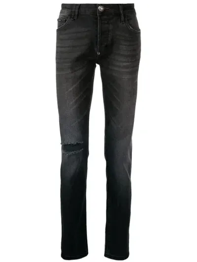 Philipp Plein Straight Leg Jeans In Black