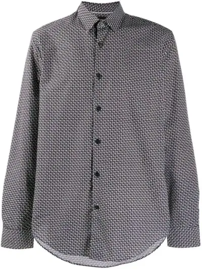 Hugo Boss All-over Print Shirt In Black