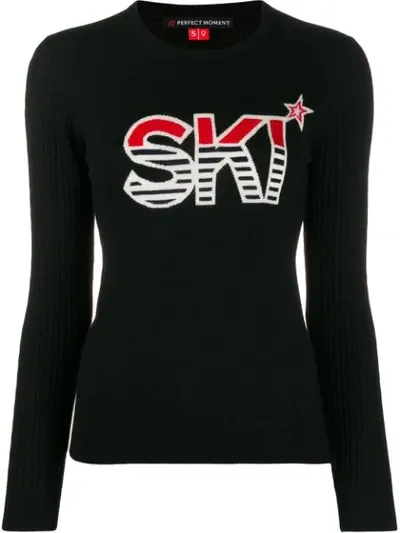 Perfect Moment Ski Intarsia Jumper In Black