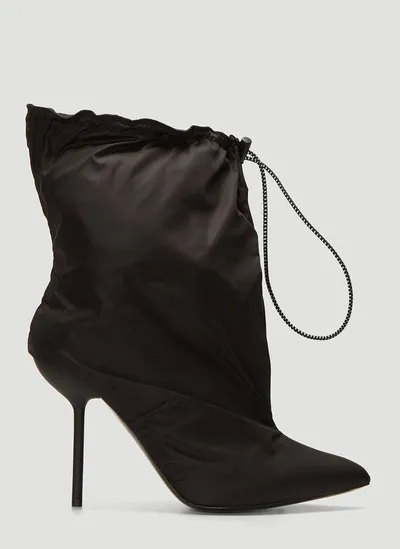 Ben Taverniti Unravel Project Nylon Drawstring Boots In Black