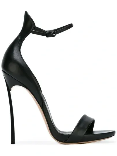 Casadei Blade Open Toe Sandals In Black