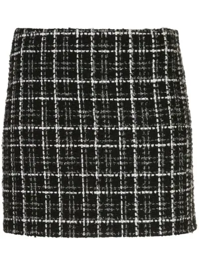 Alice And Olivia Elana Tweed Miniskirt In Black