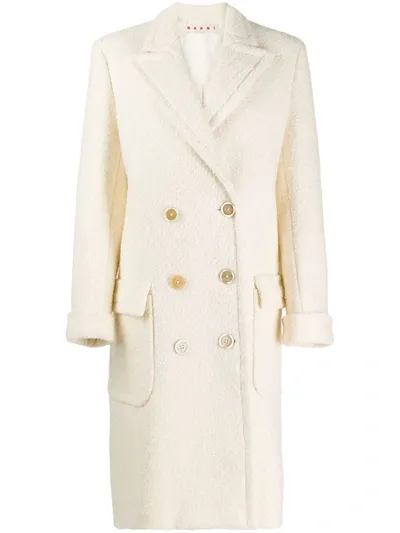 Marni Virgin Wool Knit Coat In White