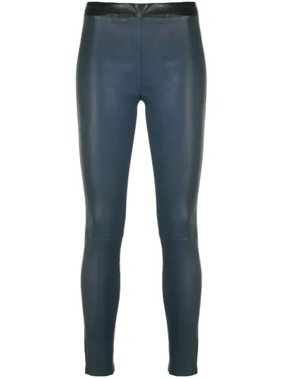 Alexis Two-tone Textured Leggings In Black