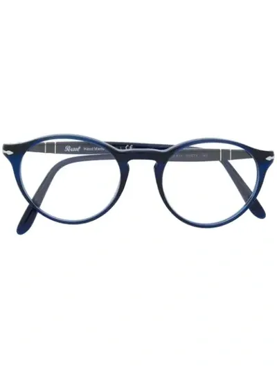 Persol Round Frame Glasses In Blue