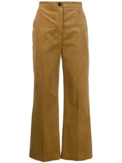 Alexa Chung Alexachung Brown Corduroy Wide-leg Trousers