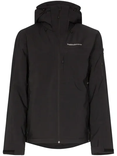 Peak Performance Black Maroon Hooded Jacket