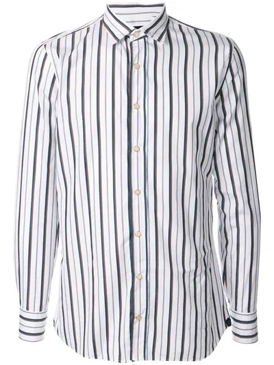 Lardini Contrast Striped Shirt In White