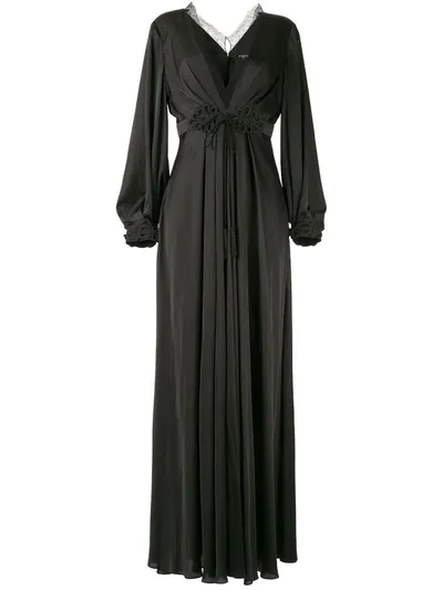 Paule Ka Raso Plunge-neck Gown In Black